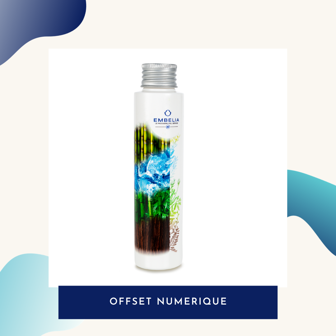 Flacon plastique avec offset numérique