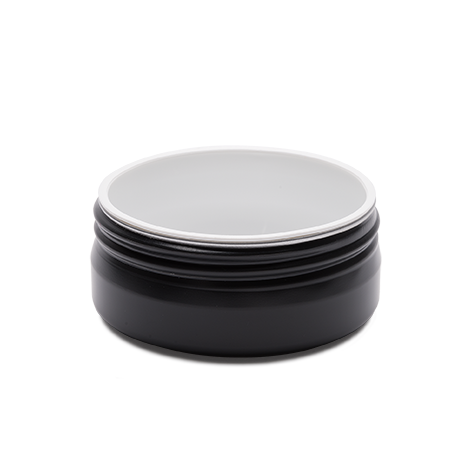 aluminium container black  aluminium  jar 50/70 ml with white pp inner cup